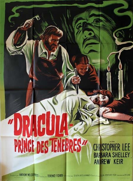 DRACULA PRINCE DES TENEBRES  Affiche du film de 1965 Terence Fisher, Christopher Lee 120X160 cm