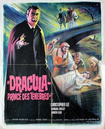 DRACULA PRINCE DES TENEBRES Affiche originale du film de 1965 Terence Fisher Christopher Lee 45X55