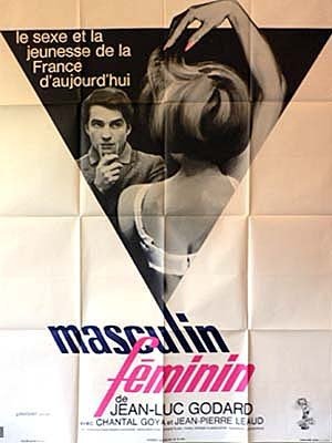 MASCULIN, FÉMININ Affiche originale - 1966 - Jean-Luc Godard J.P. Léaud C. Goya M. Jobert 120X160