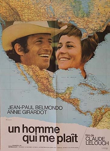 UN HOMME QUI ME PLAIT Original Movie Poster-1969-Claude Lelouch J.P. Belmondo M. Bozzuffi 60X80 CM