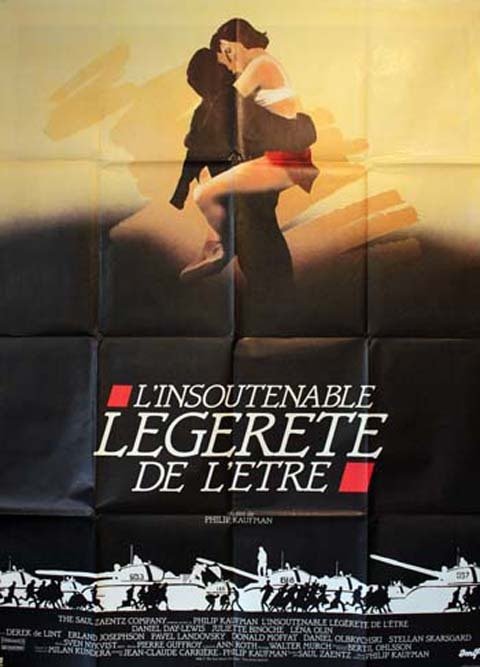 L'INSOUTENABLE LÉGÈRETÉ DE L'ETRE Affiche du film - 1988 - Daniel Day-Lewis Juliette Binoche 120X160