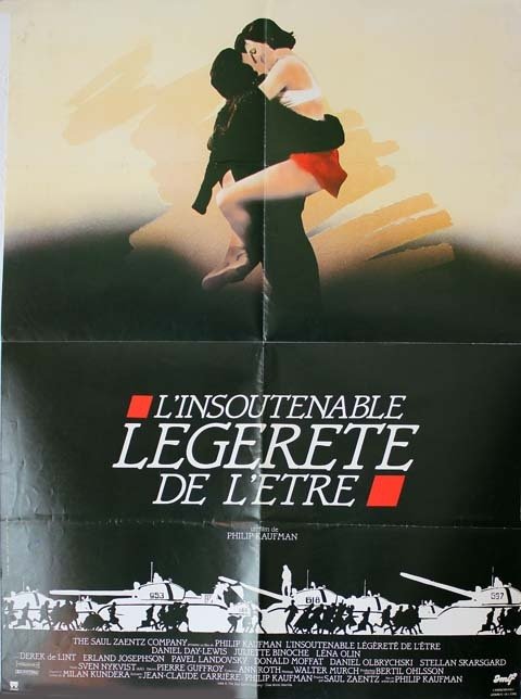 L'INSOUTENABLE LÉGÈRETÉ DE L'ETRE Affiche du film - 1988 - Daniel Day-Lewis Juliette Binoche 60X80