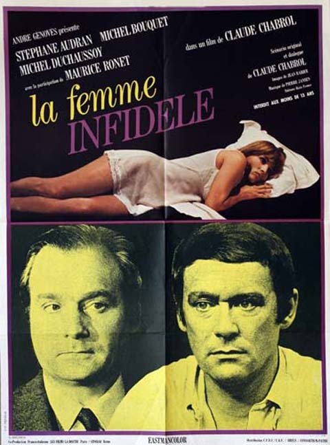 LA FEMME INFIDÈLE Affiche du film - 1969 - Claude Chabrol Stéphane Audran Michel Bouquet 60X80 CM