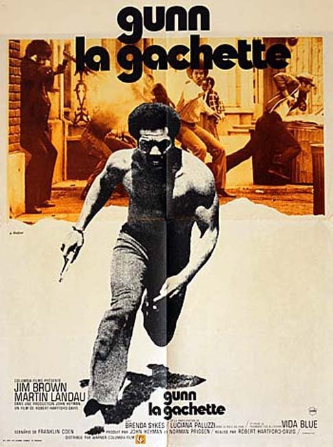 GUNN LA GACHETTE Affiche du film - 1972 - Robert Hartford-Davis Jim Brown Martin Landau 60X80 CM
