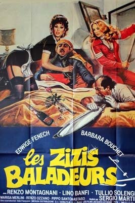 LES ZIZIS BALADEURS Affiche du film - 1981 - Sergio Martino Edwige Fenech Barbara Bouchet 120X160