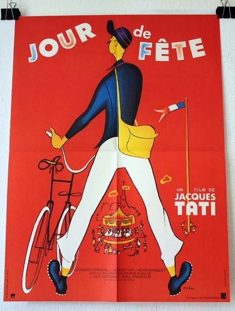 JOUR DE FÊTE Affiche du film - 1947 - Jacques Tati Guy Decomble Paul Frankeur 60X80 CM