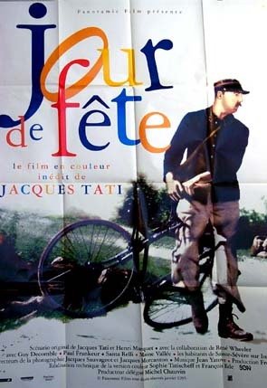 JOUR DE FÊTE Affiche du film - Ressortie 1995 - Jacques Tati Guy Decomble Paul Frankeur 120X160