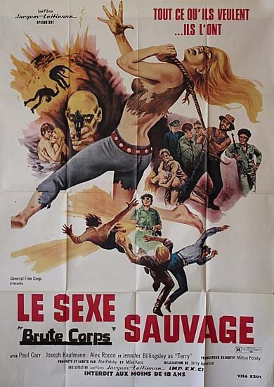 LE SEXE SAUVAGE Affiche du film - 1972 - Jerry Jameson Jennifer Billingsley Paul Carr 100X140 CM