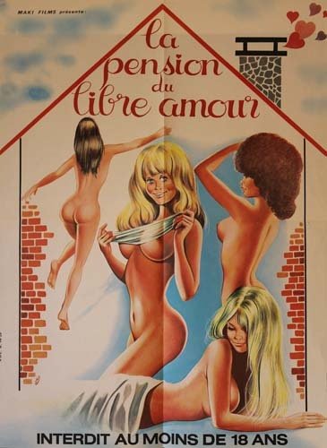 LA PENSION DU LIBRE AMOUR Eddy Matalon - Affiche du film 1974 - Tania Busselier 60X80 CM