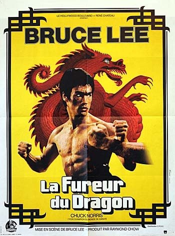 LA FUREUR DU DRAGON Original Movie Poster - 1972 - Bruce Lee Chuck Norris Nora Miao 60X80 CM