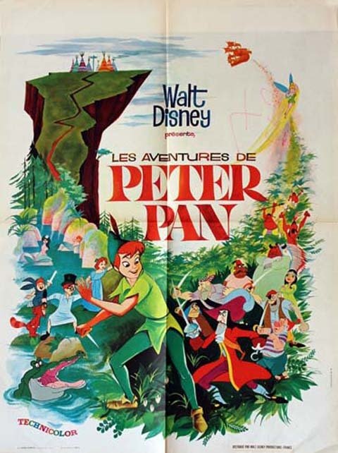 LES AVENTURES DE PETER PAN Affiche du Film - 60X80 CM - Luske / Geronimi / Jackson 1953