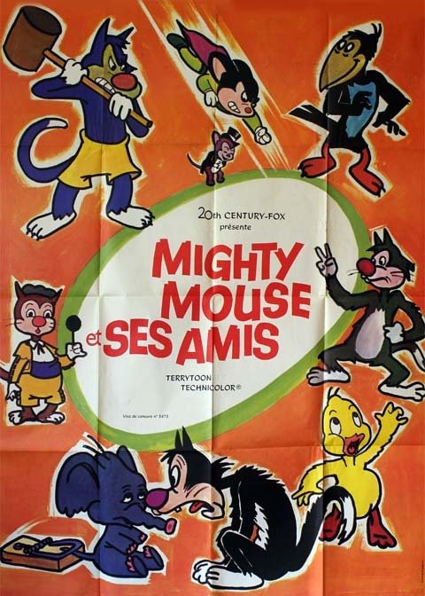 MIGHTY MOUSE ET SES AMIS Affiche du film - 120X160 CM - Bill Weiss 1971 Rare Original Poster