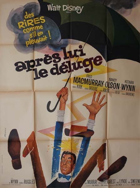 APRES LUI LE DÉLUGE Affiche du film - 1962 - Robert Stevenson Fred McMurray 120X160 CM