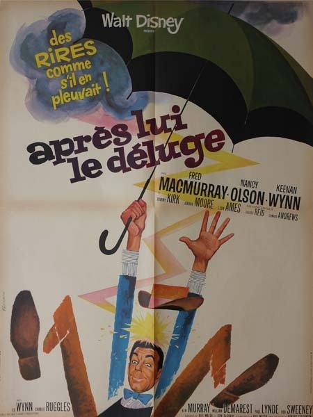 APRES LUI LE DÉLUGE Affiche du film - 1962 - Robert Stevenson Fred MacMurray 60X80 CM