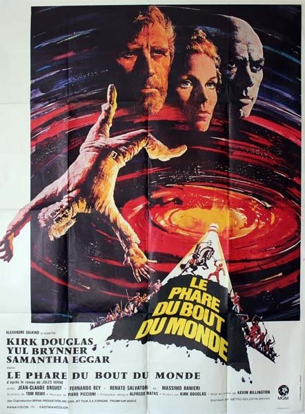LE PHARE DU BOUT DU MONDE Affiche du film - 1971 - Kirk Douglas Yul Brynner Jules Verne 120X160