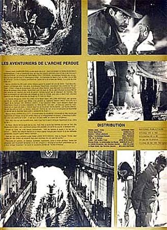 LES AVENTURIERS DE L'ARCHE PERDUE Synopsis original 24x32 cm - 1981 - Steven Spielberg Harrison Ford