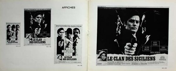 LE CLAN DES SICILIENS Synopsis du film 22x28 cm - 1969 -  Alain Delon Henri Verneuil Jean Gabin