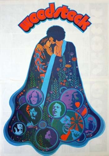WOODSTOCK Programme du film reportage 27x38 cm - 1969 - Michael Wadleigh Joan Baez R. Havens