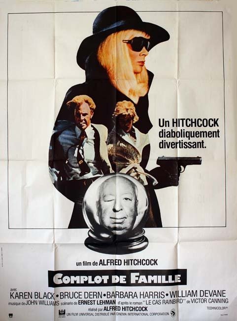 COMPLOT DE FAMILLE Affiche du film 120x160 cm - 1976 - Alfred Hitchcock Karen Black Bruce Dern