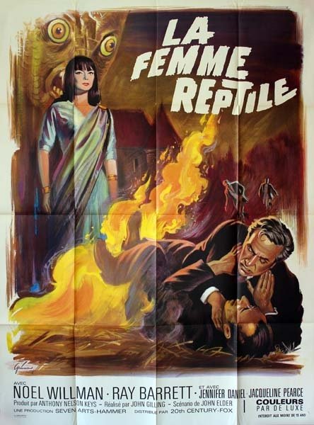 LA FEMME REPTILE Affiche du film 120x160 cm - 1966 - John Gilling Noel Willman Production HAMMER