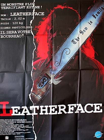 LEATHERFACE Affiche originale 120x160 cm - 1989 - Jeff Burr Viggo Mortensen Jennifer Banko