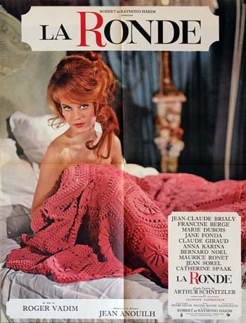 LA RONDE Affiche originale du film 60x80 cm - 1964 - Roger Vadim Jane Fonda Marie Dubois