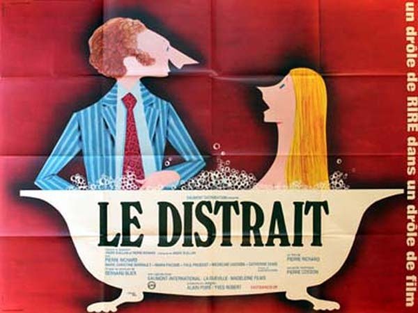 LE DISTRAIT Affiche du film 160x120 cm Modèle B - 1970 - Pierre Richard Marie-Christine Barrault