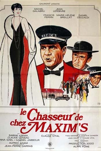 LE CHASSEUR DE CHEZ MAXIM'S Affiche originale du film 120x160 - 1976 - Michel Galabru Claude Vital