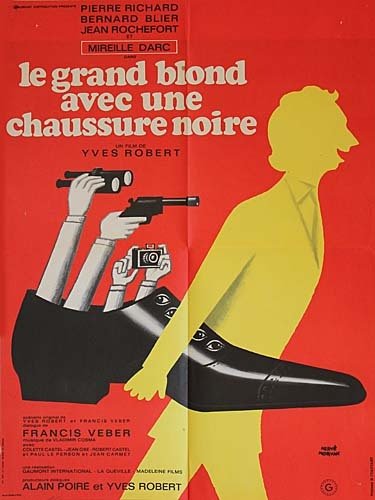 LE GRAND BLOND AVEC UNE CHAUSSURE NOIRE Affiche 60x80 Mle B - 1972 - Pierre Richard Yves Robert