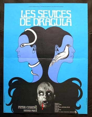LES SÉVICES DE DRACULA Affiche du film 40x60 cm - 1971 - Peter Cushing John Hough