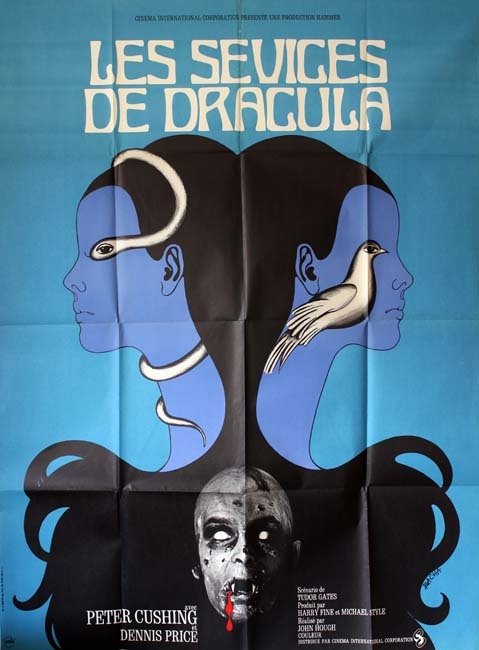 LES SÉVICES DE DRACULA Affiche du film 120x160 cm - USA 1971 - Peter Cushing John Hough