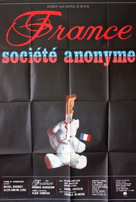 FRANCE, SOCIÉTÉ ANONYME Affiche du film 120x160 cm - Fr. 1973 - Alain Corneau Michel Bouquet