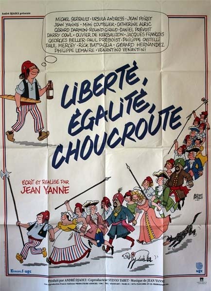LIBERTÉ, ÉGALITÉ, CHOUCROUTE Affiche du film 120x160 cm - Fr. It. 1985 - Jean Yanne Serrault Poiret