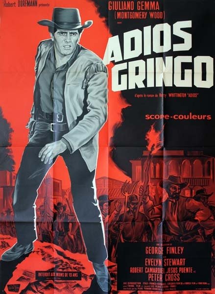 ADIOS GRINGO Affiche du film 120x160 cm - It. 1965 - Giuliano Gemma Giorgio Stegani