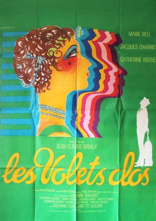LES VOLETS CLOS Affiche du film 120x160 cm - Fr. 1972 - Jean-Claude Brialy Marie Bell