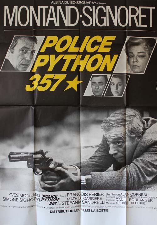 POLICE PYTHON 357 Affiche originale du film 120x160 cm - Fr. 1975 - Yves Montand Alain Corneau
