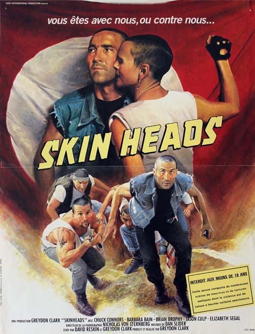 SKIN HEADS Affiche originale française du film 40x60 cm - Irl. 1989 - Greydon Clark Chuck Connors