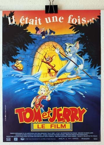 TOM ET JERRY, Le film. Affiche originale du film 40x60 cm - USA 1992 - Phil Roman Dessin Animé