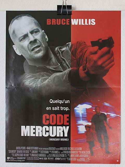 CODE MERCURY Affiche du film 40x60 cm - USA 1998 - Bruce Willis Harold Becker