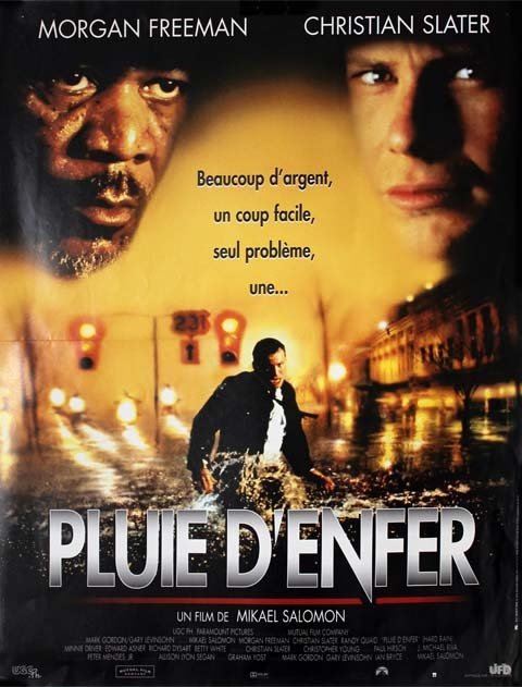 PLUIE D'ENFER, Hard Rain. Affiche du film 40x60 cm - USA 1998 - Christian Slater Mikael Salomon