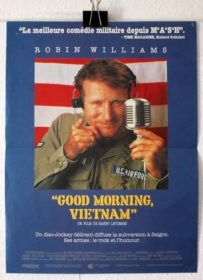 GOOD MORNING VIETNAM Affiche du film 40x60 cm - USA 1987 - Robin Williams Barry Levinson