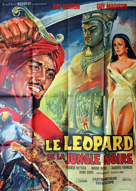 LE LÉOPARD DE LA JUNGLE NOIRE Affiche du film 120x160 cm - It.-All. 1964 - Luigi Capuano Ray Danton