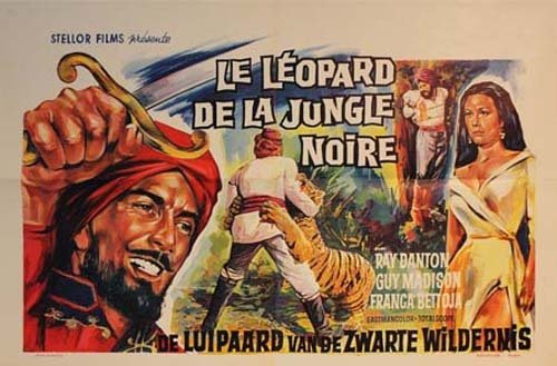 LE LÉOPARD DE LA JUNGLE NOIRE Affiche du film 54x36 cm - It.-All. 1964 - Luigi Capuano Ray Danton