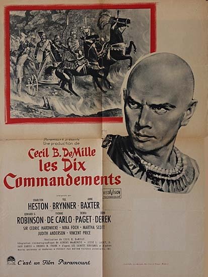 LES DIX COMMANDEMENTS Affiche originale 60x80 cm - USA 1956 - Cecil B. DeMille Yul Brynner