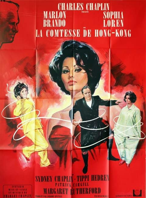 LA COMTESSE DE HONG-KONG Affiche originale du film 120x160 cm - USA 1957 - Chaplin Sophia Loren
