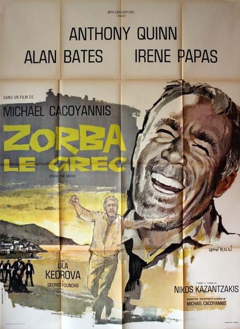 ZORBA LE GREC Affiche originale du film 120x160 cm - Gre. 1964 - Anthony Quinn Michael Cocoyannis