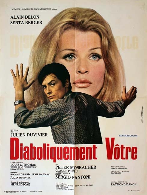DIABOLIQUEMENT VOTRE Affiche du film 60x80 cm - Fr.-All.-It. 1967 - Alain Delon Julien Duvivier