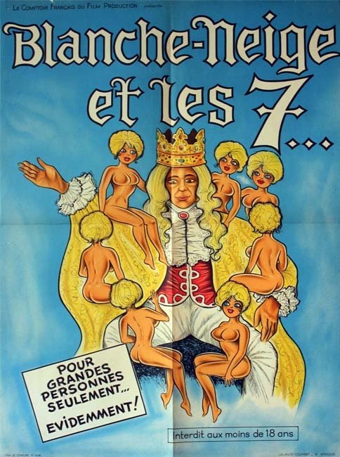 BLANCHE-NEIGE ET LES 7 ... Affiche originale du film 60x80 cm pour adultes.