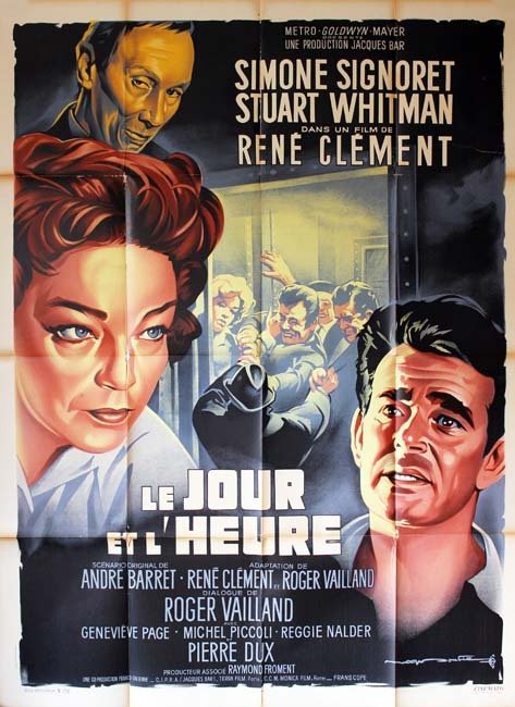 LE JOUR ET L'HEURE Affiche du film 120x160 cm - Fr.-USA 1962 - René Clément Stuart Whitman