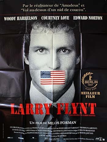 LARRY FLYNT Affiche du film 120x160 cm - USA 1996 - Milos Forman Woody Harrelson Courtney Love